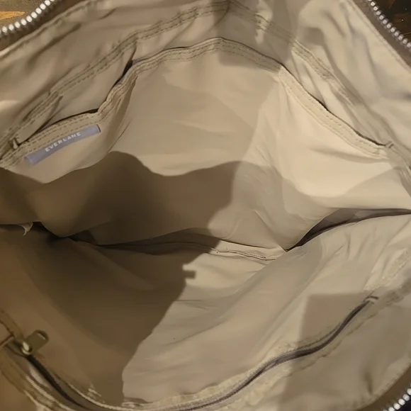 NWOT EVERLANE The Renew Tan Beige Twill Canvas Carry All Travel Tote Bag - Picture 5 of 6